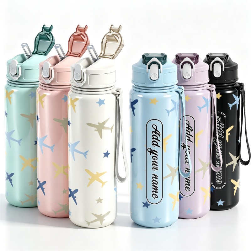 Reusable Straw - Gobelet à eau réutilisable, étanche, avec