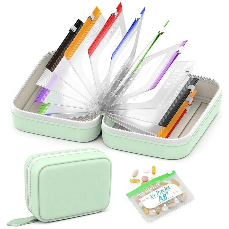 Reusable Bag - 7/14 Pochette organisateur de pilules hebdomadaire,