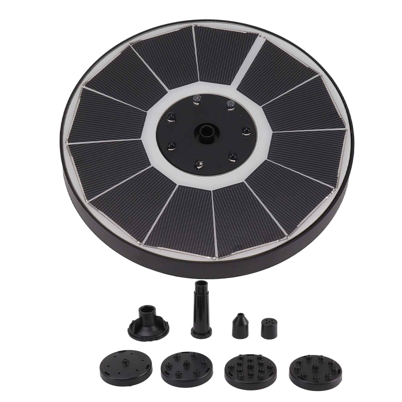 Solar Garden Light - Fontaine solaire lumineuse avec 8 buses,